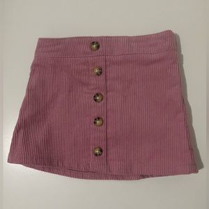 Girls skirt, corduroy skirt, pink/mauve color, buttons lined in front  NWOT